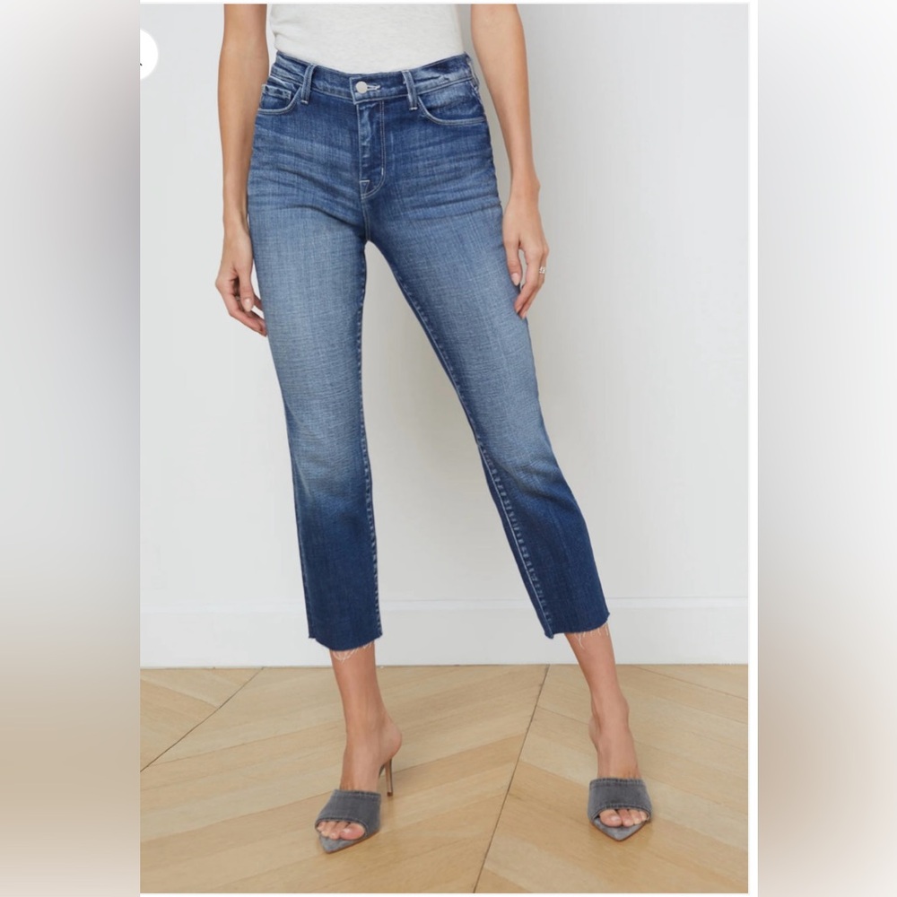 L'AGENCE Sada H/R Crop Slim Jean Castaic Sz 25 NWOT